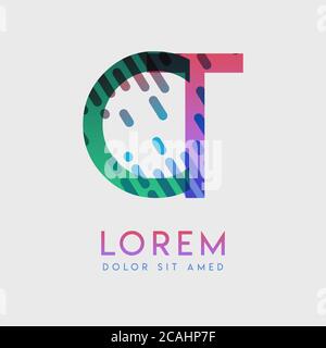 CT logo with the theme of galaxy speed and style that is suitable for creative and business industries. TC Letter Logo design for all webpage media an Stock Vector