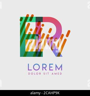 ER logo with the theme of galaxy speed and style that is suitable for creative and business industries. RE Letter Logo design for all webpage media an Stock Vector