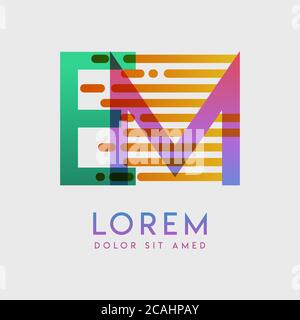EM logo with the theme of galaxy speed and style that is suitable for creative and business industries. ME Letter Logo design for all webpage media an Stock Vector