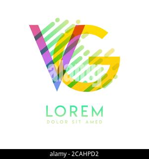 GV logo with the theme of galaxy speed and style that is suitable for creative and business industries. VG Letter Logo design for all webpage media an Stock Vector