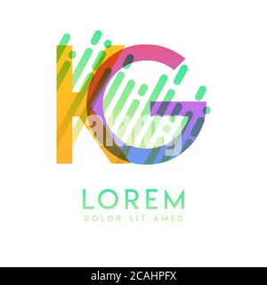 GK logo with the theme of galaxy speed and style that is suitable for creative and business industries. KG Letter Logo design for all webpage media an Stock Vector