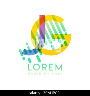 GJ logo with the theme of galaxy speed and style that is suitable for creative and business industries. JG Letter Logo design for all webpage media an Stock Vector
