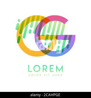GG logo with the theme of galaxy speed and style that is suitable for creative and business industries. GG Letter Logo design for all webpage media an Stock Vector