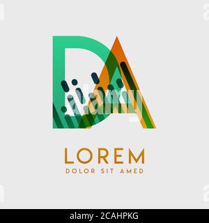 DA logo with the theme of galaxy speed and style that is suitable for creative and business industries. AD Letter Logo design for all webpage media an Stock Vector