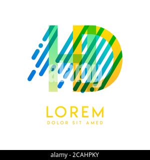 HD logo with the theme of galaxy speed and style that is suitable for creative and business industries. DH Letter Logo design for all webpage media an Stock Vector