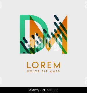 DM logo with the theme of galaxy speed and style that is suitable for creative and business industries. MD Letter Logo design for all webpage media an Stock Vector