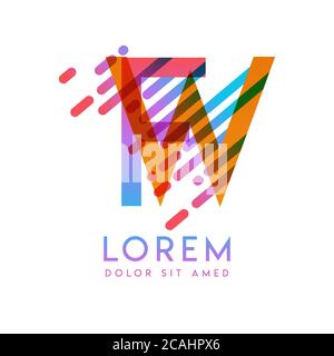 FW logo with the theme of galaxy speed and style that is suitable for creative and business industries. WF Letter Logo design for all webpage media an Stock Vector