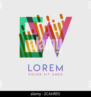 EW logo with the theme of galaxy speed and style that is suitable for creative and business industries. WE Letter Logo design for all webpage media an Stock Vector