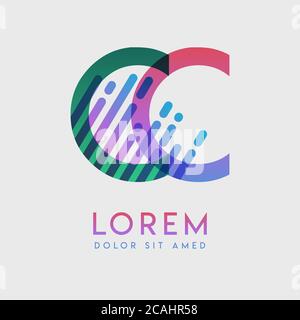 CC logo with the theme of galaxy speed and style that is suitable for creative and business industries. CC Letter Logo design for all webpage media an Stock Vector