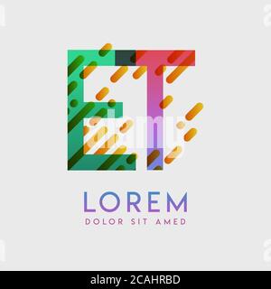 ET logo with the theme of galaxy speed and style that is suitable for creative and business industries. TE Letter Logo design for all webpage media an Stock Vector