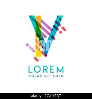 IV logo with the theme of galaxy speed and style that is suitable for creative and business industries. VI Letter Logo design for all webpage media an Stock Vector