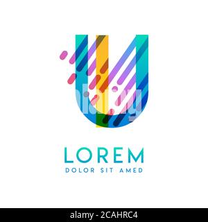 IU logo with the theme of galaxy speed and style that is suitable for creative and business industries. UI Letter Logo design for all webpage media an Stock Vector