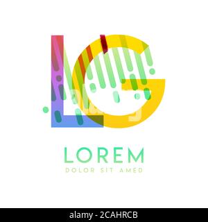 GL logo with the theme of galaxy speed and style that is suitable for creative and business industries. LG Letter Logo design for all webpage media an Stock Vector