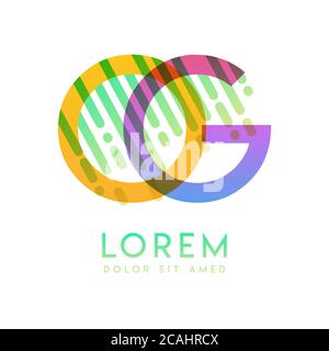 GO logo with the theme of galaxy speed and style that is suitable for creative and business industries. OG Letter Logo design for all webpage media an Stock Vector