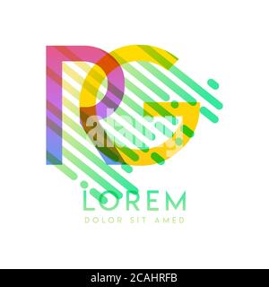 GR logo with the theme of galaxy speed and style that is suitable for creative and business industries. RG Letter Logo design for all webpage media an Stock Vector