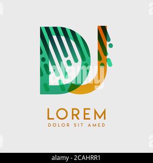 DJ logo with the theme of galaxy speed and style that is suitable for creative and business industries. JD Letter Logo design for all webpage media an Stock Vector
