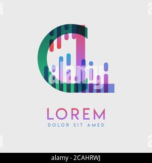 CL logo with the theme of galaxy speed and style that is suitable for creative and business industries. LC Letter Logo design for all webpage media an Stock Vector