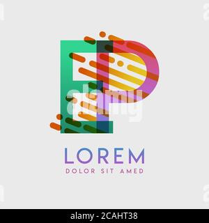 EP logo with the theme of galaxy speed and style that is suitable for creative and business industries. PE Letter Logo design for all webpage media an Stock Vector