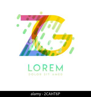 GZ logo with the theme of galaxy speed and style that is suitable for creative and business industries. ZG Letter Logo design for all webpage media an Stock Vector