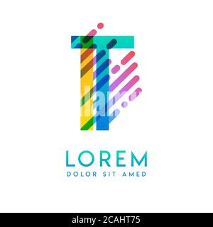 IT logo with the theme of galaxy speed and style that is suitable for creative and business industries. TI Letter Logo design for all webpage media an Stock Vector
