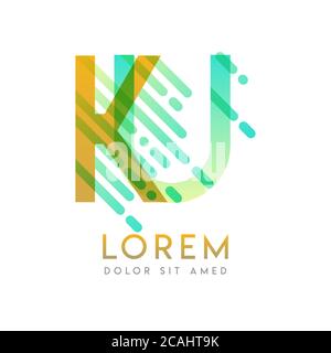 KU logo with the theme of galaxy speed and style that is suitable for creative and business industries. UK Letter Logo design for all webpage media an Stock Vector