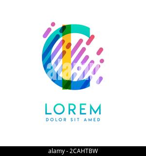 IC logo with the theme of galaxy speed and style that is suitable for creative and business industries. CI Letter Logo design for all webpage media an Stock Vector