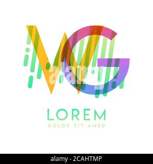GW logo with the theme of galaxy speed and style that is suitable for creative and business industries. WG Letter Logo design for all webpage media an Stock Vector