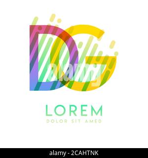 GD logo with the theme of galaxy speed and style that is suitable for creative and business industries. DG Letter Logo design for all webpage media an Stock Vector
