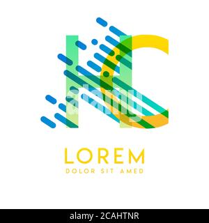 HC logo with the theme of galaxy speed and style that is suitable for creative and business industries. CH Letter Logo design for all webpage media an Stock Vector