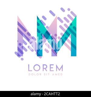 MM logo with the theme of galaxy speed and style that is suitable for creative and business industries. MM Letter Logo design for all webpage media an Stock Vector
