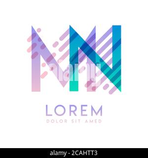 MN logo with the theme of galaxy speed and style that is suitable for creative and business industries. NM Letter Logo design for all webpage media an Stock Vector