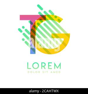 GT logo with the theme of galaxy speed and style that is suitable for creative and business industries. TG Letter Logo design for all webpage media an Stock Vector