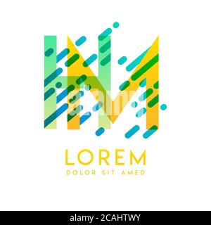 HM logo with the theme of galaxy speed and style that is suitable for creative and business industries. MH Letter Logo design for all webpage media an Stock Vector