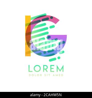 GI logo with the theme of galaxy speed and style that is suitable for creative and business industries. IG Letter Logo design for all webpage media an Stock Vector