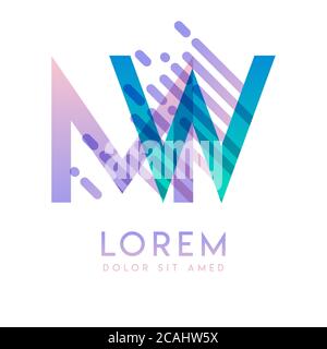 MW logo with the theme of galaxy speed and style that is suitable for creative and business industries. WM Letter Logo design for all webpage media an Stock Vector