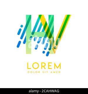 HV logo with the theme of galaxy speed and style that is suitable for creative and business industries. VH Letter Logo design for all webpage media an Stock Vector
