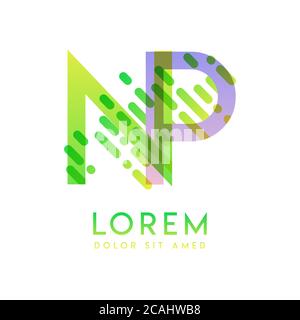 NP logo with the theme of galaxy speed and style that is suitable for creative and business industries. PN Letter Logo design for all webpage media an Stock Vector