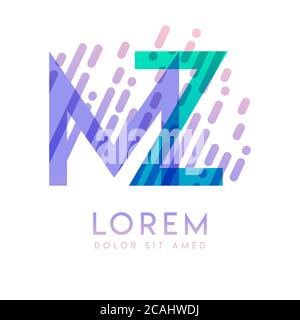 MZ logo with the theme of galaxy speed and style that is suitable for creative and business industries. ZM Letter Logo design for all webpage media an Stock Vector