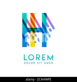 IH logo with the theme of galaxy speed and style that is suitable for creative and business industries. HI Letter Logo design for all webpage media an Stock Vector