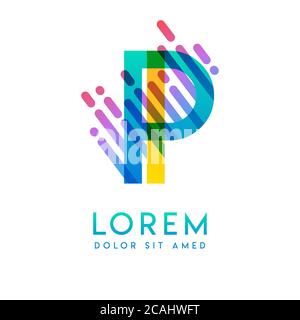 IP logo with the theme of galaxy speed and style that is suitable for creative and business industries. PI Letter Logo design for all webpage media an Stock Vector