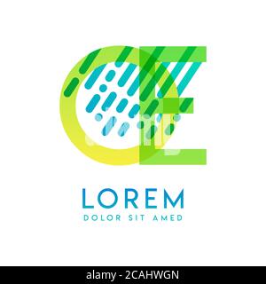 OE logo with the theme of galaxy speed and style that is suitable for creative and business industries. EO Letter Logo design for all webpage media an Stock Vector