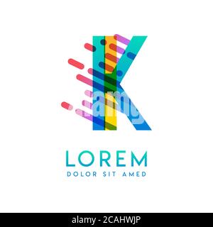 IK logo with the theme of galaxy speed and style that is suitable for creative and business industries. KI Letter Logo design for all webpage media an Stock Vector