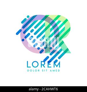 QR logo with the theme of galaxy speed and style that is suitable for creative and business industries. RQ Letter Logo design for all webpage media an Stock Vector