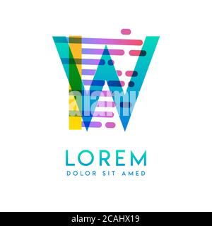 IW logo with the theme of galaxy speed and style that is suitable for creative and business industries. WI Letter Logo design for all webpage media an Stock Vector