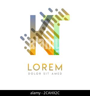KT logo with the theme of galaxy speed and style that is suitable for creative and business industries. TK Letter Logo design for all webpage media an Stock Vector