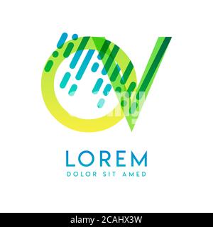 OV logo with the theme of galaxy speed and style that is suitable for creative and business industries. VO Letter Logo design for all webpage media an Stock Vector