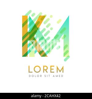 KM logo with the theme of galaxy speed and style that is suitable for creative and business industries. MK Letter Logo design for all webpage media an Stock Vector