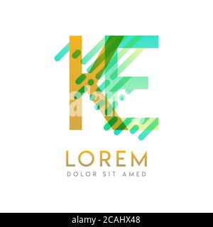 KE logo with the theme of galaxy speed and style that is suitable for creative and business industries. EK Letter Logo design for all webpage media an Stock Vector