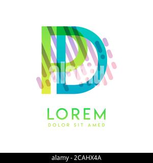 PD logo with the theme of galaxy speed and style that is suitable for creative and business industries. DP Letter Logo design for all webpage media an Stock Vector