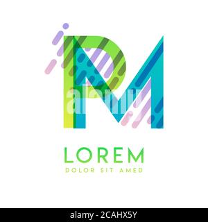 PM logo with the theme of galaxy speed and style that is suitable for creative and business industries. MP Letter Logo design for all webpage media an Stock Vector
